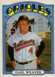 1972 Topps Baseball Cards      323     Earl Weaver MG